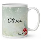 Névvel kérhető - Cuki karácsonyi Mikulás és Rudolf mintás bögre