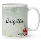 Névvel kérhető - Cuki karácsonyi mókus és az égősor mintás bögre