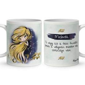   Személyre szabható - Szőke hajú Csini Vízöntő lány mintás bögre