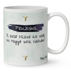 Személyre szabható - Szőke hajú Csini Kos lány mintás bögre