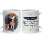 Személyre szabható - Vörös hajú Csini Kos lány mintás bögre