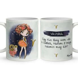   Személyre szabható - Vörös hajú Csini Kos lány mintás bögre