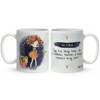 Személyre szabható - Vörös hajú Csini Kos lány mintás bögre