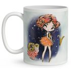 Személyre szabható - Vörös hajú Csini Kos lány mintás bögre