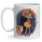 Személyre szabható - Vörös hajú Csini Kos lány mintás bögre