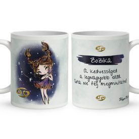   Személyre szabható - Barna hajú Csini Rák lány mintás bögre