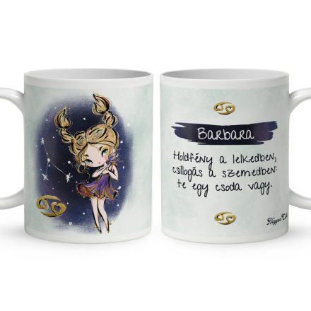 Személyre szabható - Szőke hajú Csini Rák lány mintás bögre