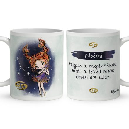 Személyre szabható - Vörös hajú Csini Rák lány mintás bögre