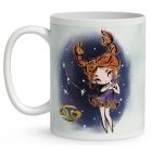 Személyre szabható - Vörös hajú Csini Rák lány mintás bögre