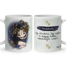   Személyre szabható - Barna hajú Csini Bak lány mintás bögre