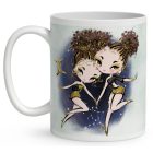 Személyre szabható - Barna hajú Csini Ikrek lány mintás bögre