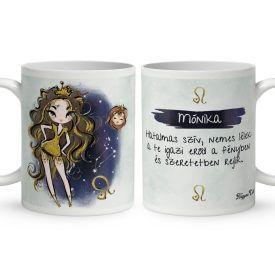   Személyre szabható - Barna hajú Csini Oroszlán lány mintás bögre