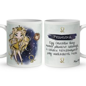   Személyre szabható - Szőke hajú Csini Oroszlán lány mintás bögre