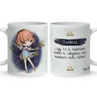 Személyre szabható - Vörös hajú Csini Mérleg lány mintás bögre