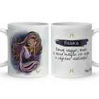 Személyre szabható - Barna hajú Csini Halak lány mintás bögre