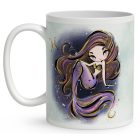 Személyre szabható - Barna hajú Csini Halak lány mintás bögre