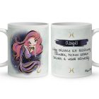 Személyre szabható - Rózsaszín hajú Csini Halak lány mintás bögre