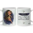 Személyre szabható - Barna hajú Csini Nyilas lány mintás bögre