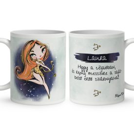   Személyre szabható - Vörös hajú Csini Nyilas lány mintás bögre