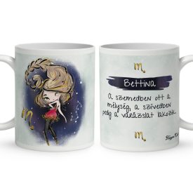   Személyre szabható - Szőke hajú Csini Skorpió lány mintás bögre