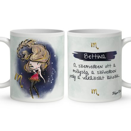 Személyre szabható - Szőke hajú Csini Skorpió lány mintás bögre