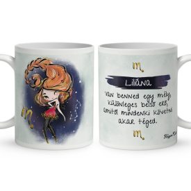   Személyre szabható - Vörös hajú Csini Skorpió lány mintás bögre