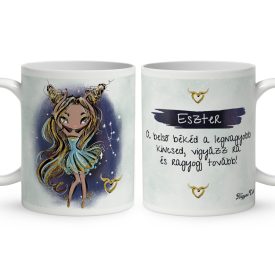   Személyre szabható - Barna hajú Csini Bika lány mintás bögre