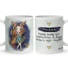 Személyre szabható - Vörös hajú Csini Bika lány mintás bögre