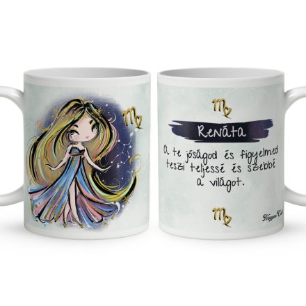 Személyre szabható - Szőke hajú Csini Szűz lány mintás bögre