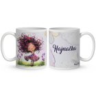 Névvel kérhető - Bájos krókusz virágos tündér mintás bögre