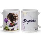 Névvel kérhető - Kedves krókusz virágos tündér mintás bögre