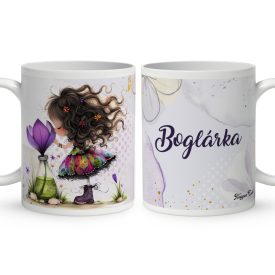   Névvel kérhető - Kedves krókusz virágos tündér mintás bögre