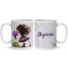 Névvel kérhető - Kedves krókusz virágos tündér mintás bögre