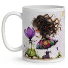 Névvel kérhető - Kedves krókusz virágos tündér mintás bögre