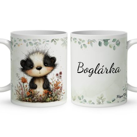 Névvel kérhető - Az éjszakák vándora, édes kis borz mintás bögre
