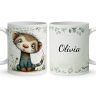 Névvel kérhető - Játékos felfedező, a vadászgörény mintás bögre