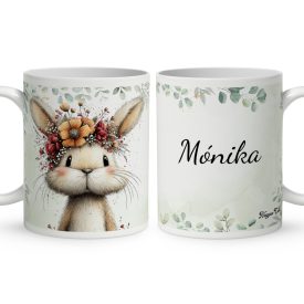   Névvel kérhető - Tavasz hírnöke, a mezei nyuszi mintás bögre