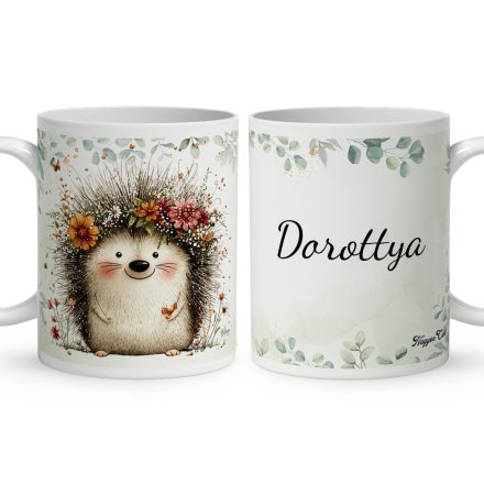 Névvel kérhető - A rét mosolygós cukisága, a süni mintás bögre