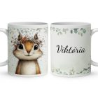 Névvel kérhető - Az erdő kis akrobatája, a mókus mintás bögre