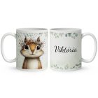 Névvel kérhető - Az erdő kis akrobatája, a mókus mintás bögre