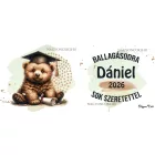 Névvel kérhető Maci - 2026 évi Ballagásra mintás persely