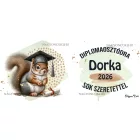 Névvel kérhető Mókus - 2026 évi Ballagásra mintás persely