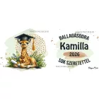 Névvel kérhető Zsiráf - 2026 évi Ballagásra mintás persely
