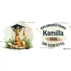Névvel kérhető Zsiráf - 2026 évi Ballagásra mintás persely