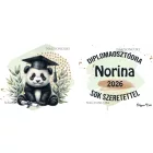 Névvel kérhető Panda - 2026 évi Ballagásra mintás persely