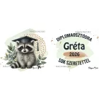 Névvel kérhető Mosómedve - 2026 évi Ballagásra mintás persely