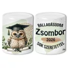 Névvel kérhető Bölcs Bagoly - 2026 évi Ballagásra mintás persely
