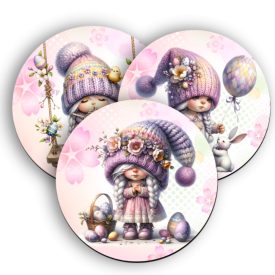  3 db cuki húsvéti manólány kör alakú alátét szett (#25)