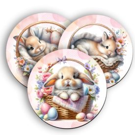   3 db aranyos húsvéti nyuszis kör alakú alátét szett (#29)