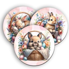   3 db tündéri húsvéti nyuszis kör alakú alátét szett (#31)